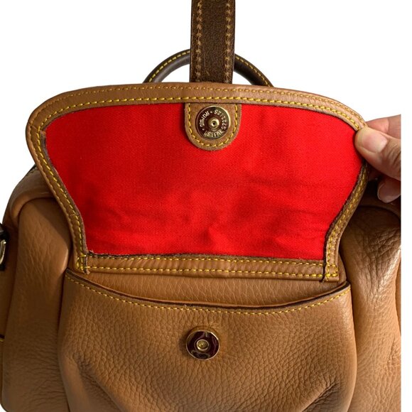 Dooney & Bourke Brown Leather Satchel Handbag with Lock Charm VTG - Picture 9 of 14